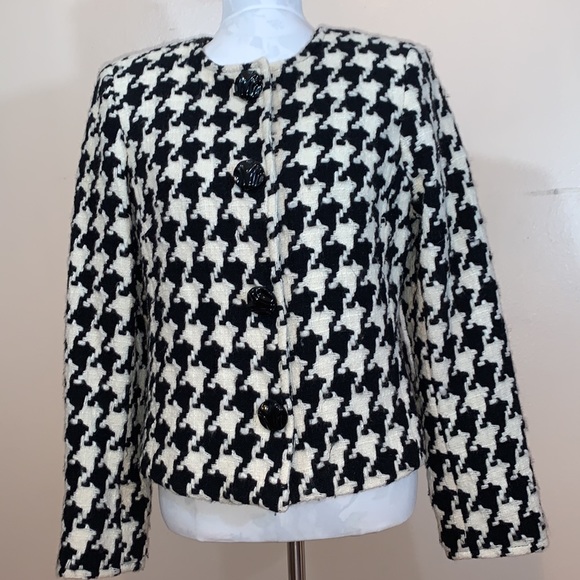 Juliana Collzione Houndstooth Wool Jacket - Picture 2 of 10